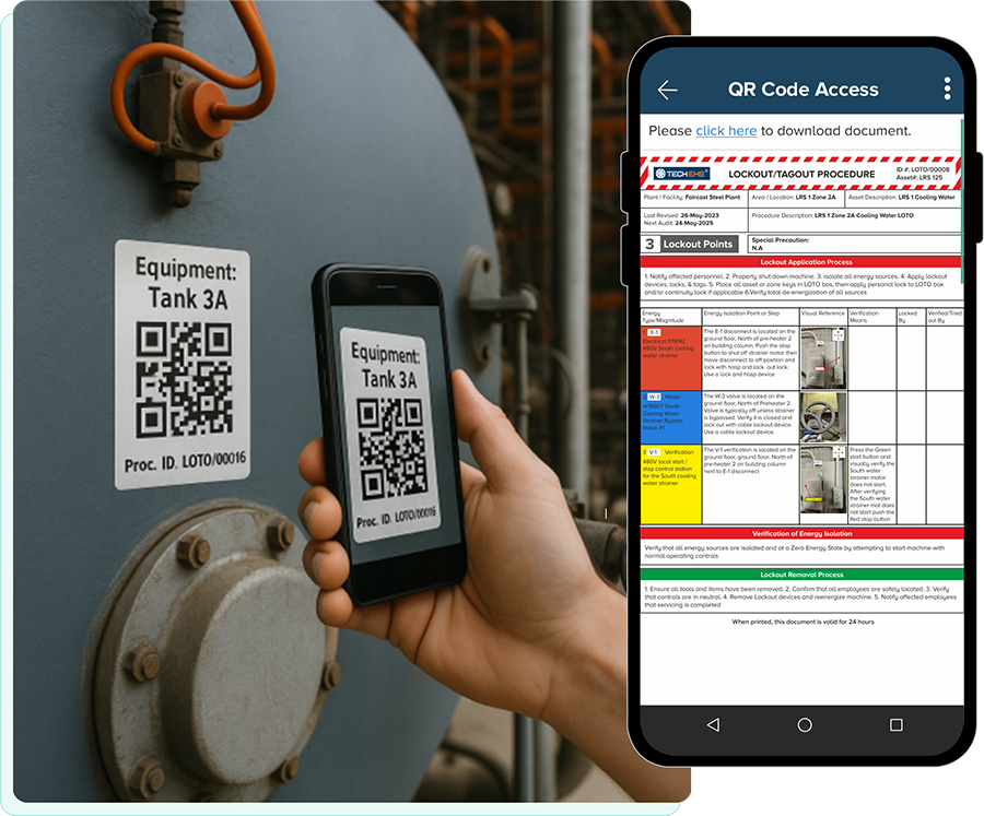 LOTO Procedure QR Code Access for Contractors