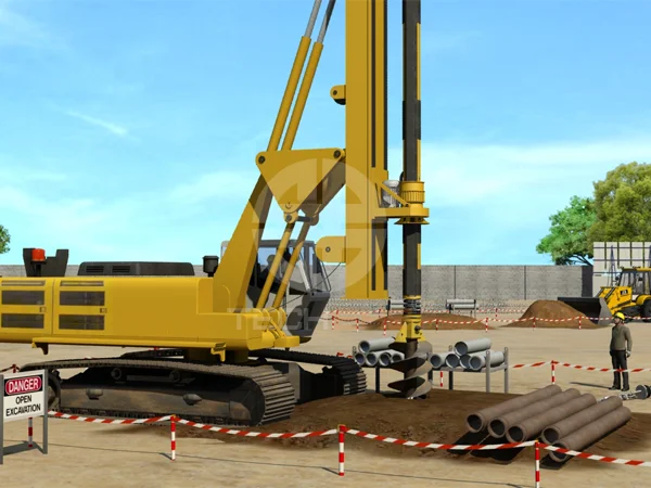 Construction Piling work 3D Animation