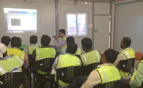 User enablement and training session for contractor safety software during Apollo Tyre plant extension project