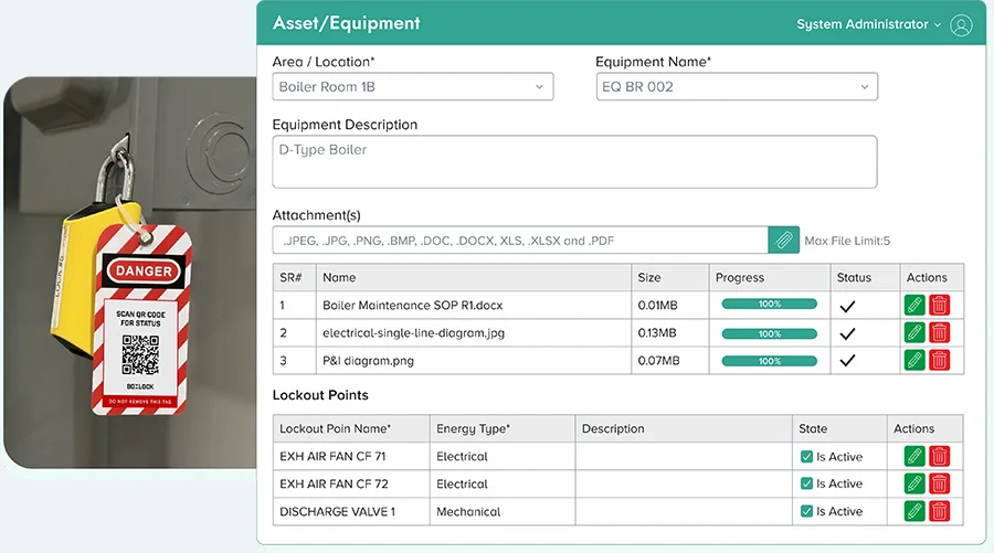 LOTO Procedure Software - Asset Equipment