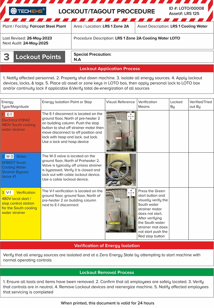 LOTO Procedure Software Print Ready