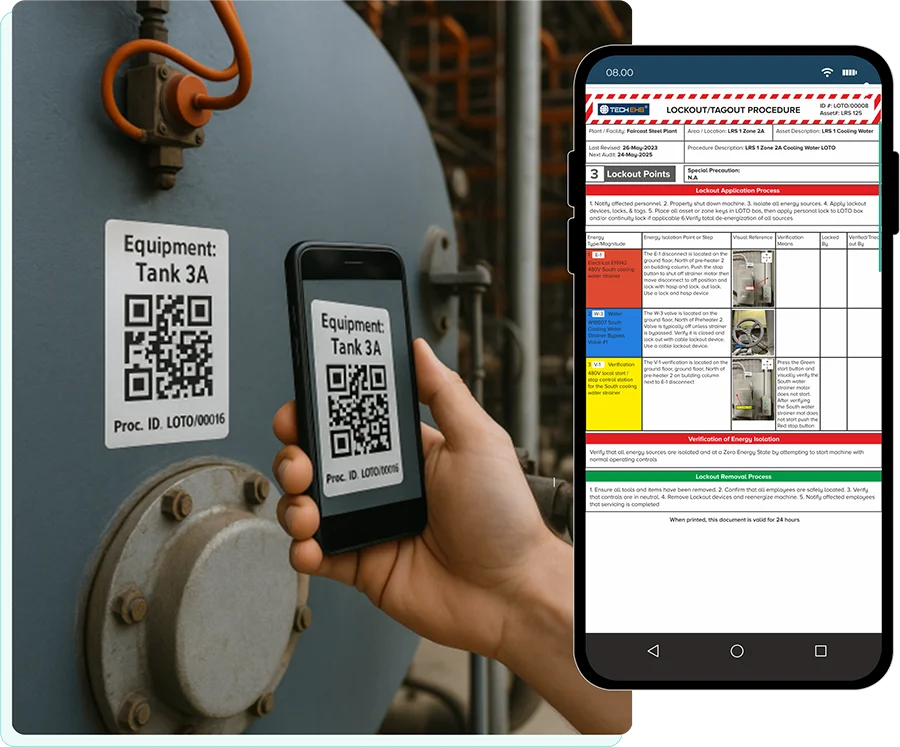LOTO Procedure QR Code Access for Contractors