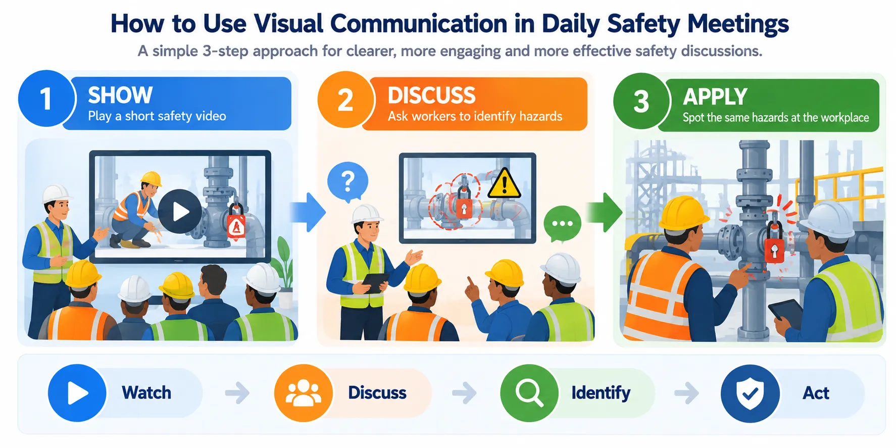 How Visual Safety Communication Show, Discuss, Apply